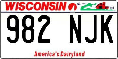 WI license plate 982NJK