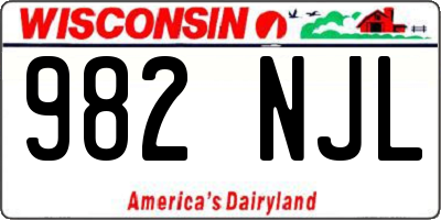 WI license plate 982NJL
