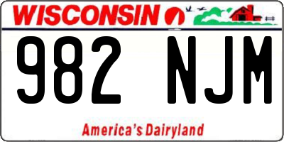 WI license plate 982NJM