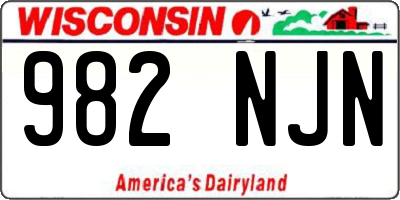 WI license plate 982NJN