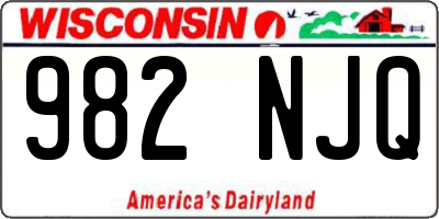 WI license plate 982NJQ