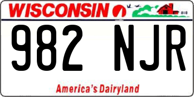 WI license plate 982NJR