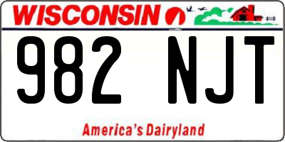 WI license plate 982NJT