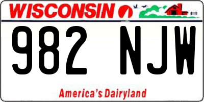 WI license plate 982NJW