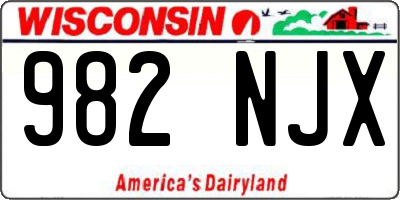 WI license plate 982NJX