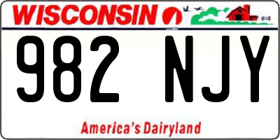 WI license plate 982NJY