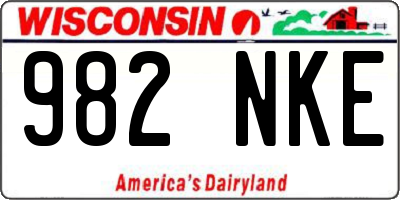 WI license plate 982NKE
