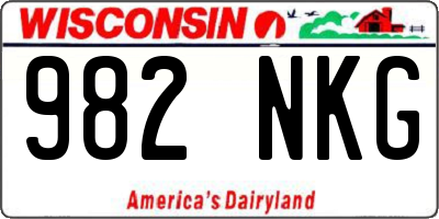 WI license plate 982NKG
