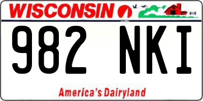 WI license plate 982NKI
