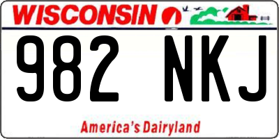 WI license plate 982NKJ