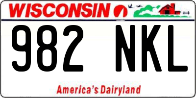 WI license plate 982NKL