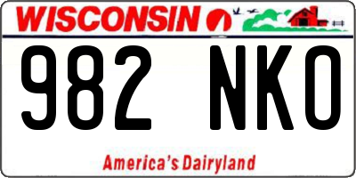 WI license plate 982NKO