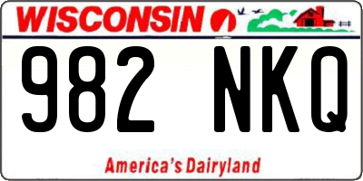 WI license plate 982NKQ
