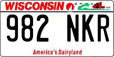 WI license plate 982NKR