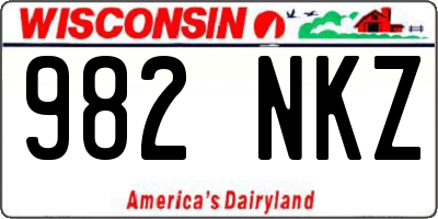 WI license plate 982NKZ