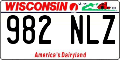 WI license plate 982NLZ
