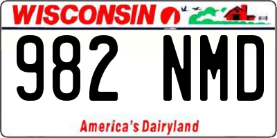 WI license plate 982NMD