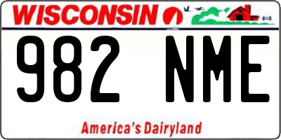 WI license plate 982NME
