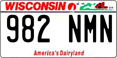 WI license plate 982NMN
