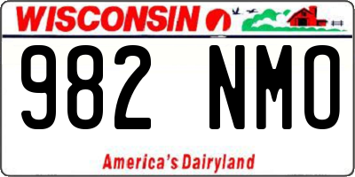 WI license plate 982NMO