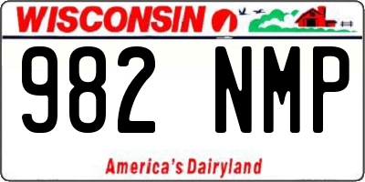 WI license plate 982NMP