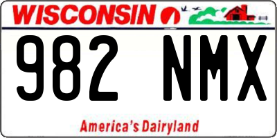 WI license plate 982NMX