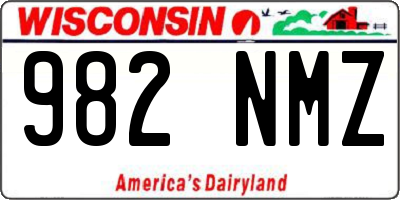 WI license plate 982NMZ