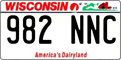 WI license plate 982NNC