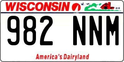 WI license plate 982NNM