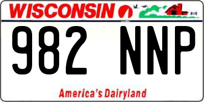 WI license plate 982NNP