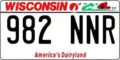 WI license plate 982NNR