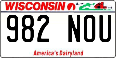 WI license plate 982NOU