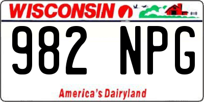 WI license plate 982NPG