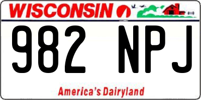 WI license plate 982NPJ