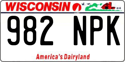 WI license plate 982NPK