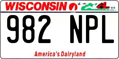 WI license plate 982NPL