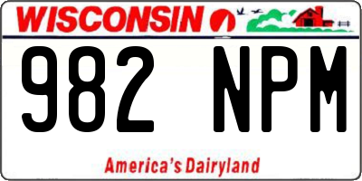 WI license plate 982NPM