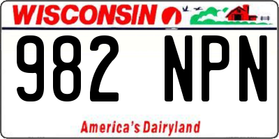 WI license plate 982NPN