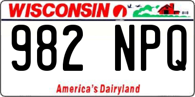 WI license plate 982NPQ