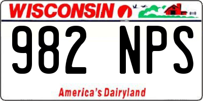 WI license plate 982NPS
