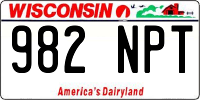 WI license plate 982NPT