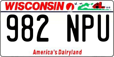 WI license plate 982NPU