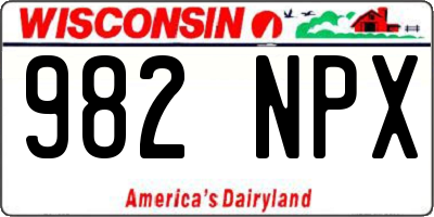 WI license plate 982NPX