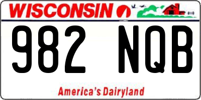 WI license plate 982NQB