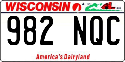 WI license plate 982NQC