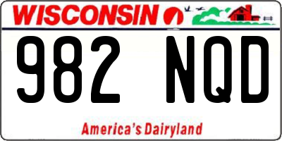 WI license plate 982NQD