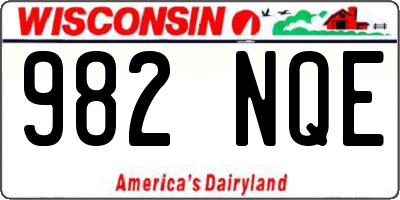 WI license plate 982NQE