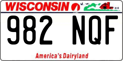 WI license plate 982NQF