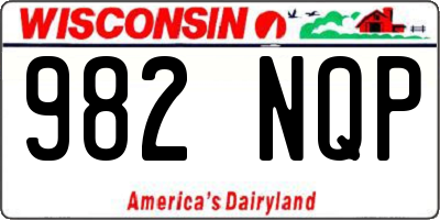 WI license plate 982NQP