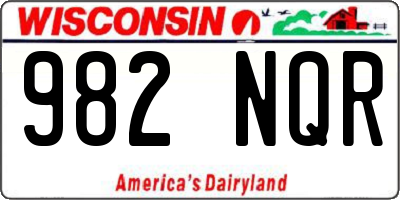 WI license plate 982NQR